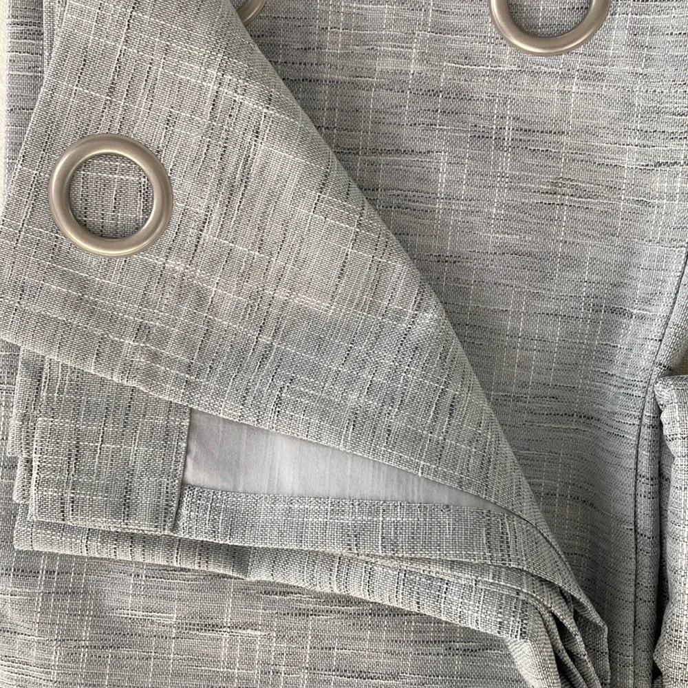Gray Textured Curtains with Grommets Blackout 2 panels 54”x84”